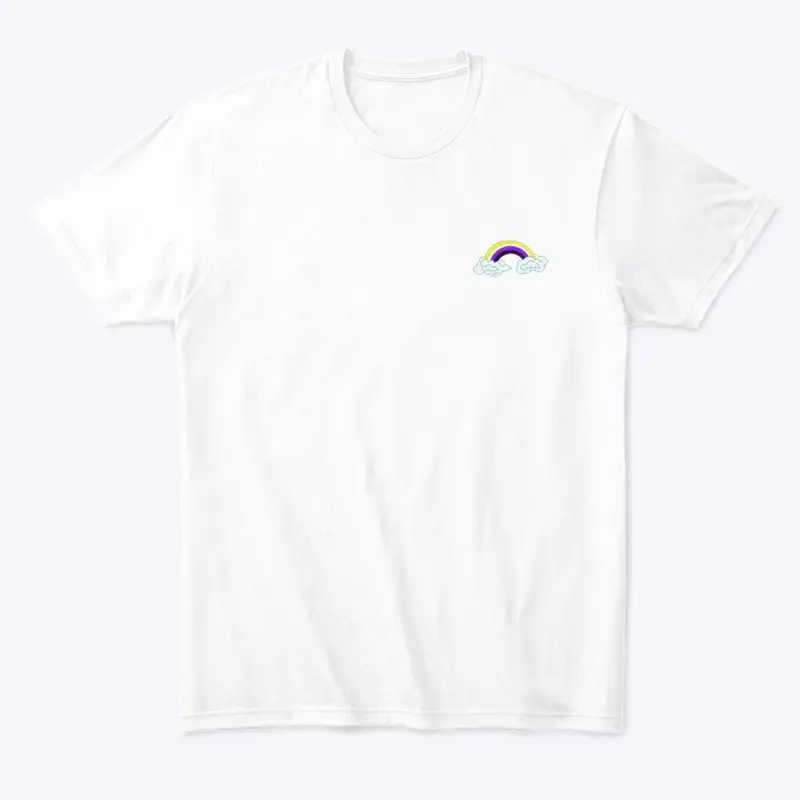 Nonbinary Pride Flag Rainbow with Clouds